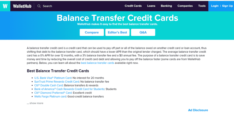 zero balance transfer card