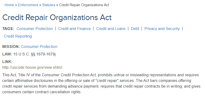credit-repair-organizations-act-enforcement