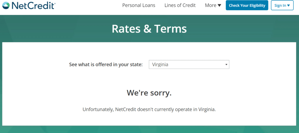NetCredit Virginia payday loan rates